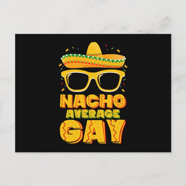 Nacho Average Gay Mexican LGBTQ Cinco de Mayo Postkarte (Vorderseite)