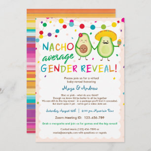 Nacho Average Gender Reveal - Virtual Baby Shower Einladung