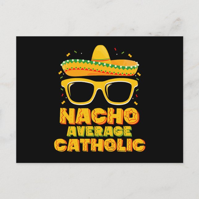 Nacho Average Katholische Kirche Cinco De Mayo Postkarte (Vorderseite)