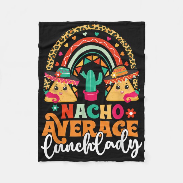 Nacho Average Lunch Lady Cinco De Mayo Mexico Fies Fleecedecke (Vorderseite)