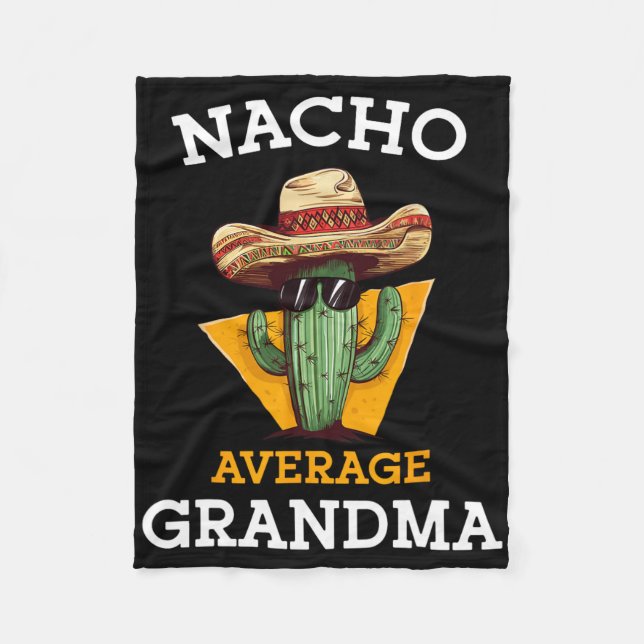 Nacho Average Oma Funny Mexican Nana Nonna Cin Fleecedecke (Vorderseite)