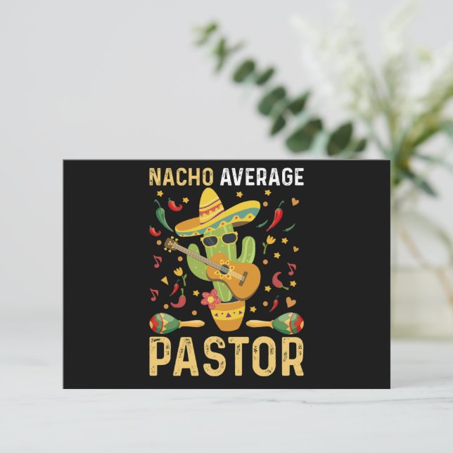 Nacho Average Pastor Religious Leader Cinco De May Dankeskarte (Stehend Vorderseite)
