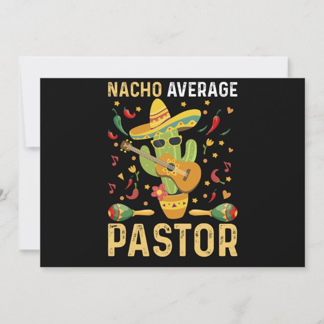 Nacho Average Pastor Religious Leader Cinco De May Einladung (Vorderseite)