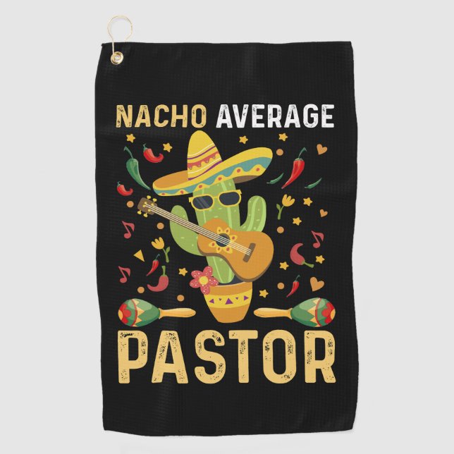 Nacho Average Pastor Religious Leader Cinco De May Golfhandtuch (Vorderseite)