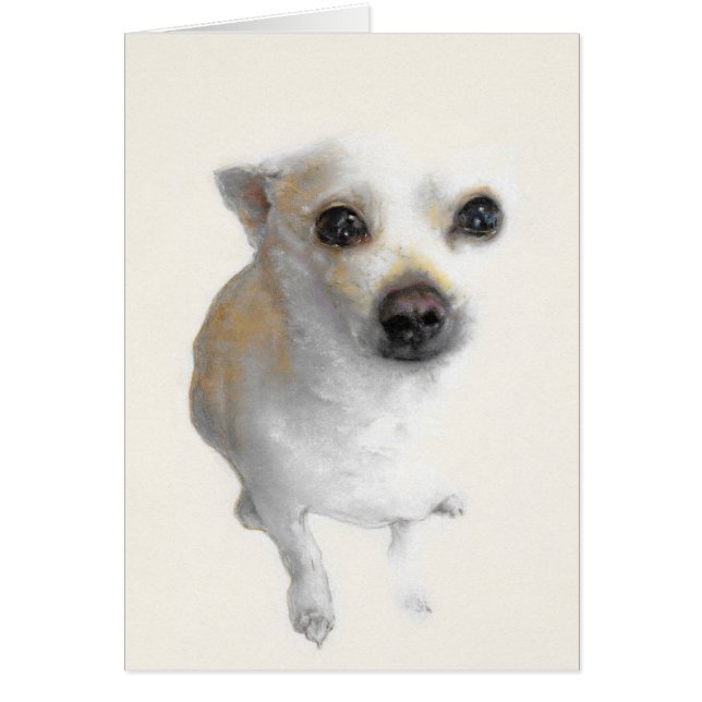 Nacho, die weiße Chihuahua-Karte (Vorne)