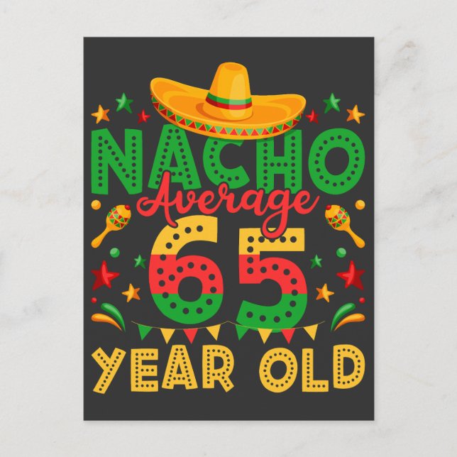 Nacho Durchschnitt 65 Jahre alt Cinco de Mayo Postkarte (Vorderseite)