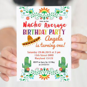 Nacho Moyenne Anniversaire Fête Invitation