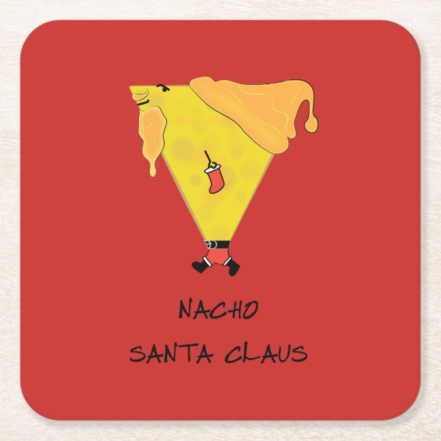 Nacho Santa Claus Rechteckiger Pappuntersetzer (Vorderseite)