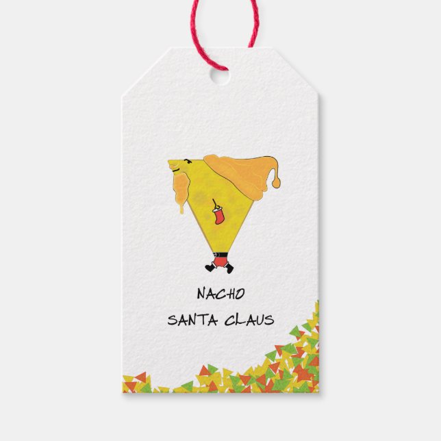 Nacho Santa mit Chips Geschenkanhänger (Vorderseite)