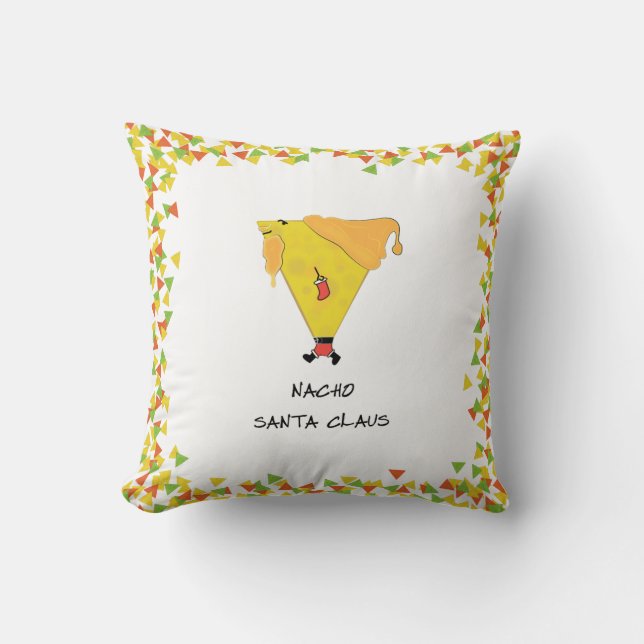Nacho Santa mit Chips Kissen (Vorderseite)