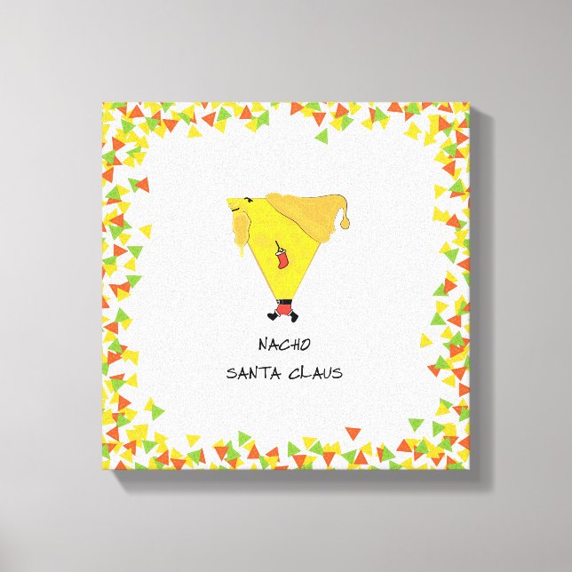 Nacho Santa mit Chips Leinwanddruck (Vorderseite)