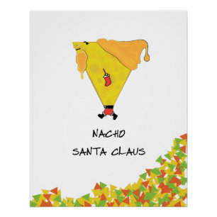 Nacho Santa mit Chips Poster