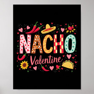 Nacho Valentine Lustiger Sombrero und Taco-Design Poster
