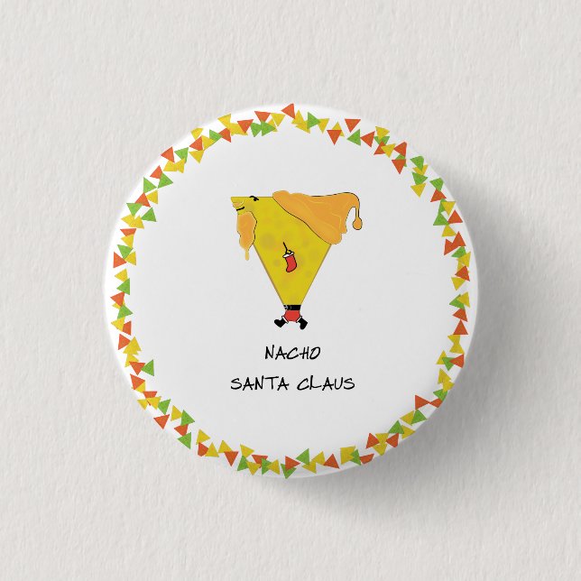 Nacho-Weihnachtsmann mit Chips Button (Vorderseite)