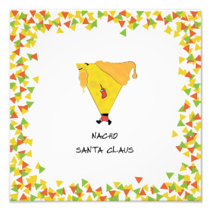 Nacho-Weihnachtsmann mit Chips Fotodruck