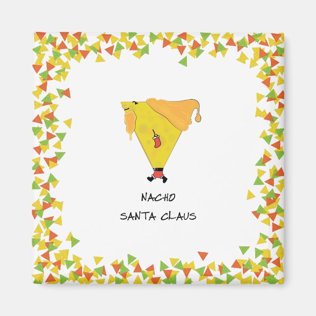 Nacho-Weihnachtsmann mit Chips Magnet (Vorne)