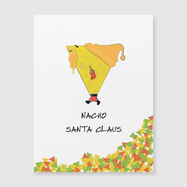 Nacho-Weihnachtsmann mit Chips Magnetkarte (Vorderseite)