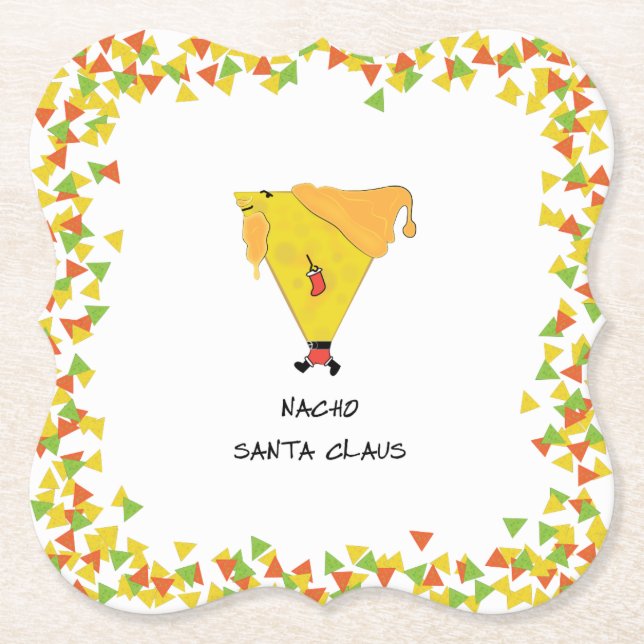 Nacho-Weihnachtsmann mit Chips Untersetzer (Vorderseite)