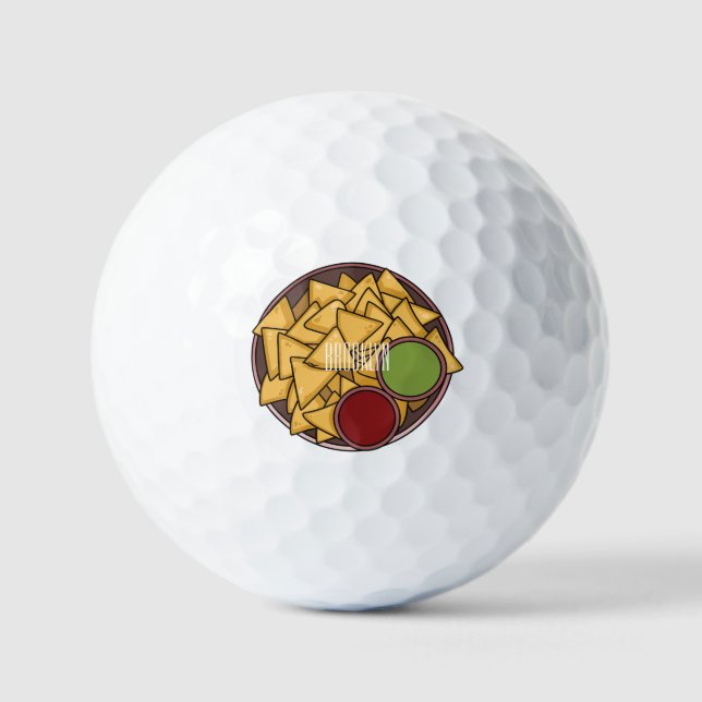 Nachos-Cartoon-Abbildung Golfball (Vorderseite)