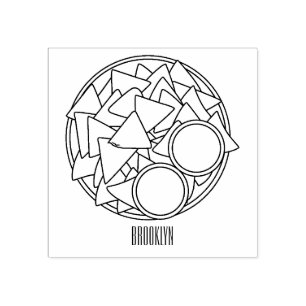 Nachos-Cartoon-Abbildung Gummistempel