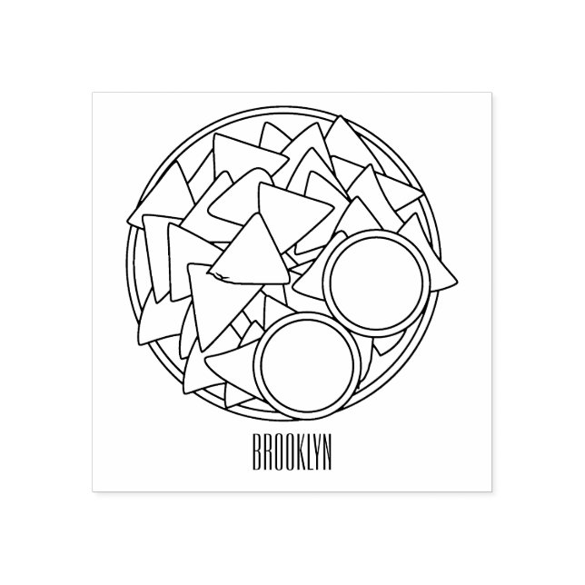 Nachos-Cartoon-Abbildung Gummistempel (Prägung)