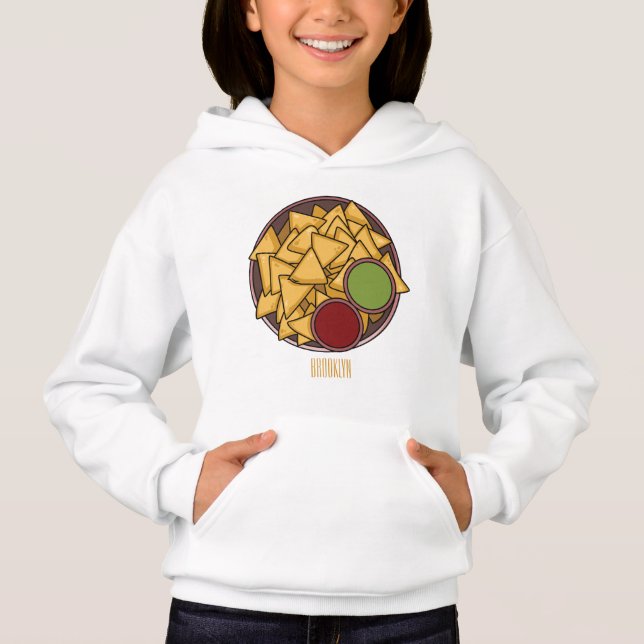 Nachos-Cartoon-Abbildung Hoodie (Vorderseite)