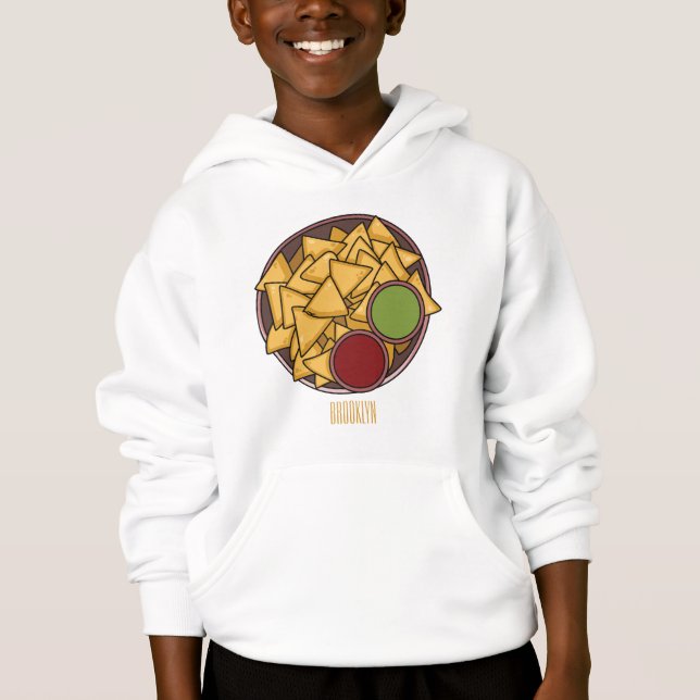 Nachos-Cartoon-Abbildung Hoodie (Vorderseite)