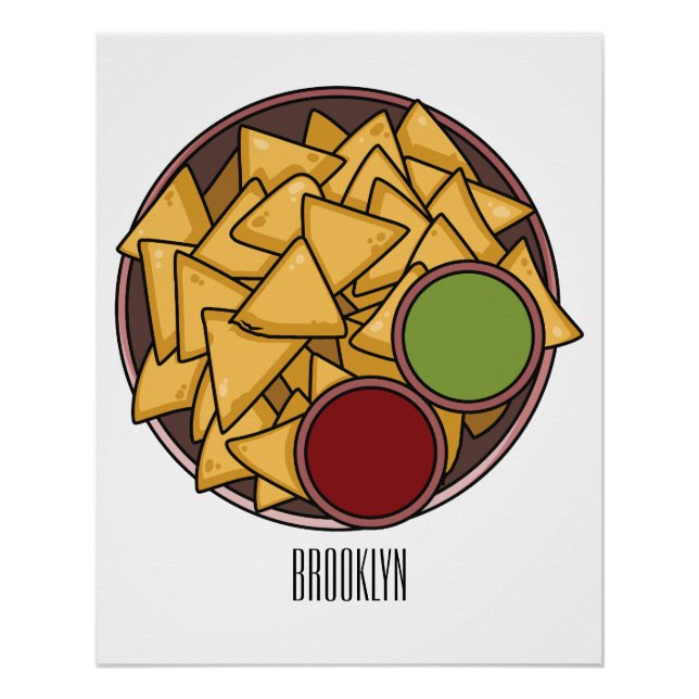 Nachos-Cartoon-Abbildung Poster (Vorderseite)