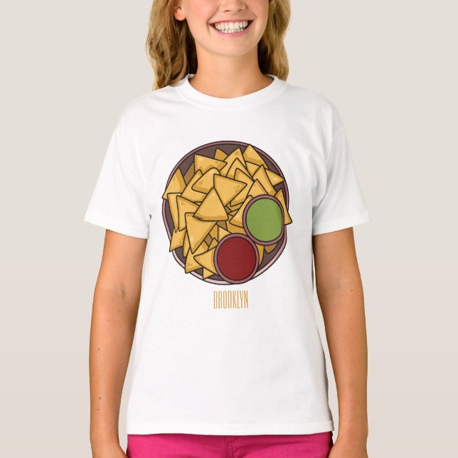 Nachos-Cartoon-Abbildung T-Shirt (Vorderseite)