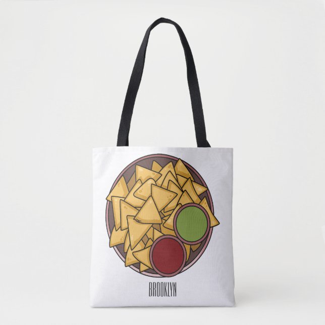 Nachos-Cartoon-Abbildung Tasche (Vorderseite)