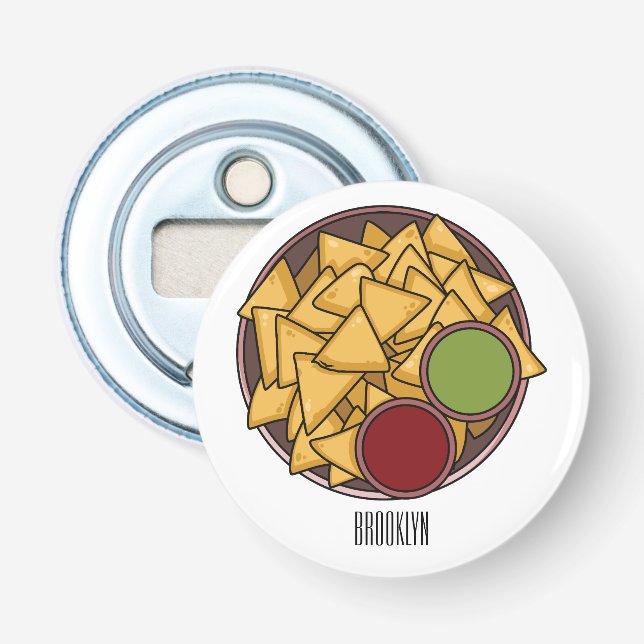 Nachos cartoon illustration  flaschenöffner (Vorderseite)