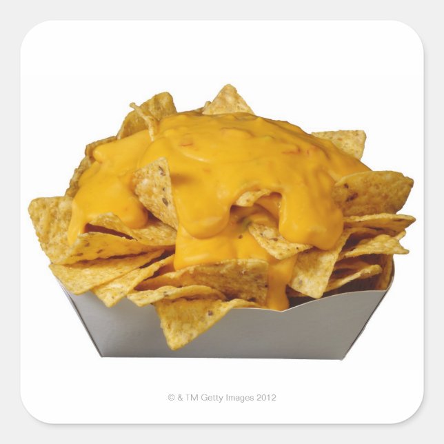 Nachos Quadratischer Aufkleber (Vorderseite)