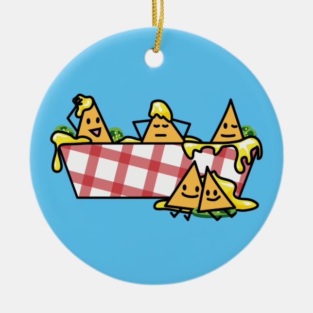 Nachos schmolzen KäseJalapenonacho-Tortilla-Chips Keramik Ornament (Vorne)