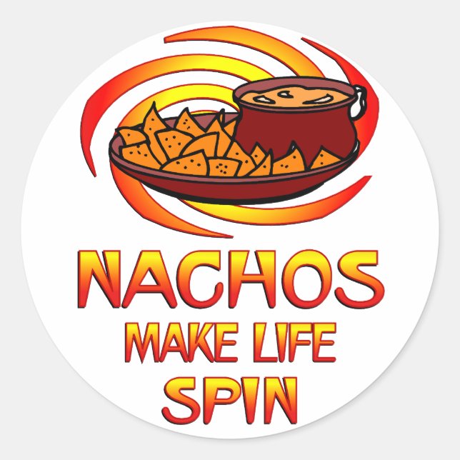 Nachos Spin Runder Aufkleber (Vorderseite)