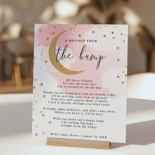 Nachricht von der pinkfarbenen goldenen Mondblüten Poster