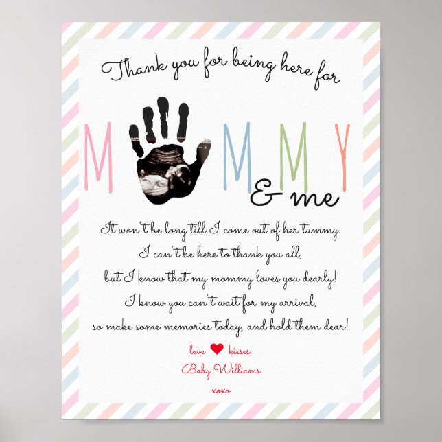 Nachricht von der ultrasound Baby Shower Signatur Poster (Vorne)