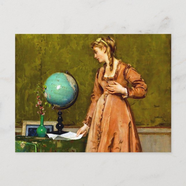 Nachrichten aus dem Ausland von Alfred Stevens Postkarte (Vorderseite)