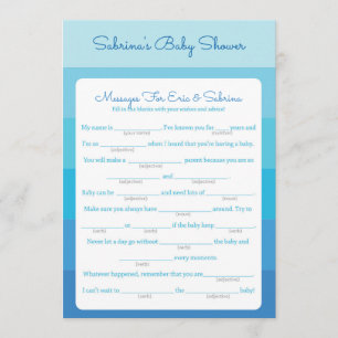 Nachrichten für Eltern, Blue Ombre Baby Shower zu Einladung