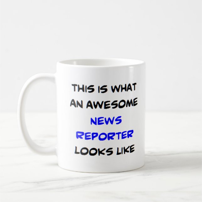Nachrichtenreporter, phantastisch kaffeetasse (Links)