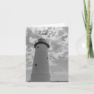 Nachschlagen Manistee Lighthouse Grayscale Vielen  Dankeskarte