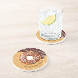 Nachspeise, Donut Choco-Glasur, geschmolzene Schok Getränkeuntersetzer