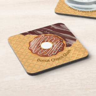 Nachspeise, Donut Choco-Glasur, geschmolzene Schok Getränkeuntersetzer
