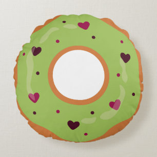 Nachspeise,Donut,Donut geh und brich mein Sommerhe Rundes Kissen