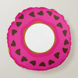 Nachspeise,Donut,Donut mit Glasur und Schokolade Rundes Kissen