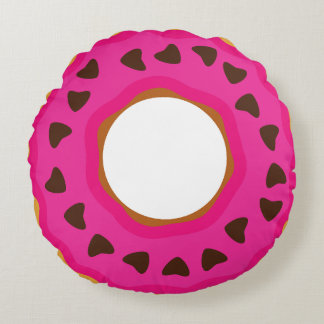 Nachspeise,Donut,Donut mit Glasur und Schokolade Rundes Kissen