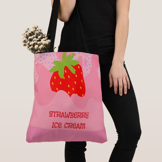 Nachspeise, Erdbeer-Eis, Regenbogen-Sprinkle Tasche (Von Nahem)