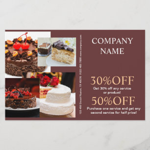 Nachspeise Hochzeitstorte Bäcker Bäckerei Flyer