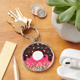 Nachspeise, Regenbogen-Sprinkle-Donut, Doughnut Schlüsselanhänger