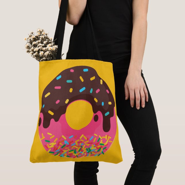 Nachspeise, Regenbogen-Sprinkle-Donut, Doughnut Tasche (Von Nahem)