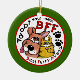 Nächste BESTE FREUNDIN adoptiert Keramik Ornament